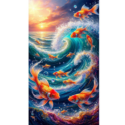 Fish In Water - Full Round Drill Diamond Painting 40*70CM