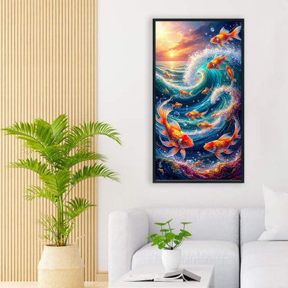 Fish In Water - Full Round Drill Diamond Painting 40*70CM