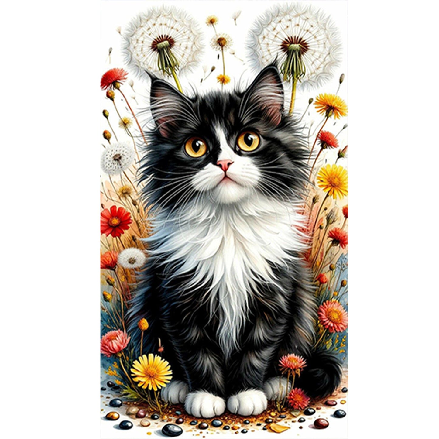 Cat - Full Round Drill Diamond Painting 40*70CM