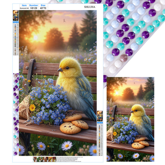 Bird And Sunset - Full Round Drill Diamond Painting 40*70CM