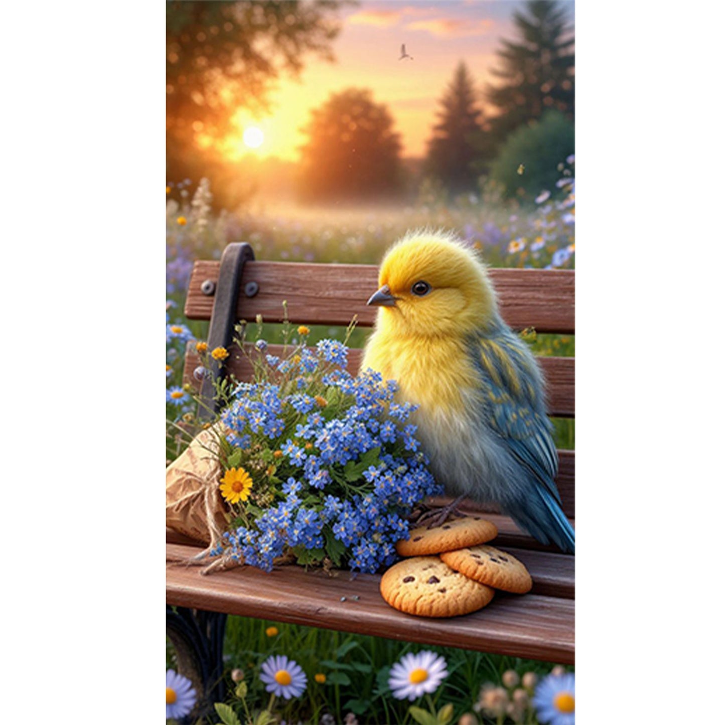 Bird And Sunset - Full Round Drill Diamond Painting 40*70CM