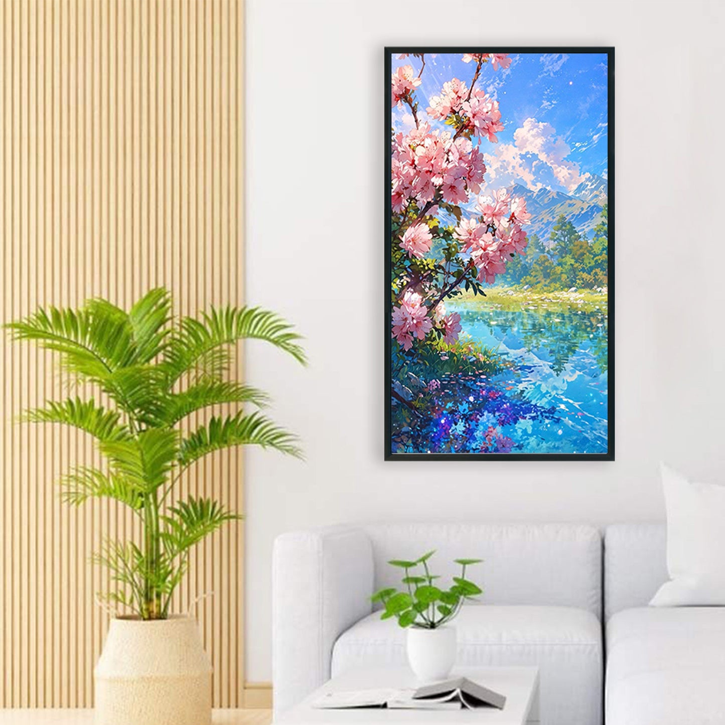 Flowers And Snowy Mountains - Full Round Drill Diamond Painting 40*70CM