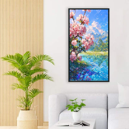 Flowers And Snowy Mountains - Full Round Drill Diamond Painting 40*70CM
