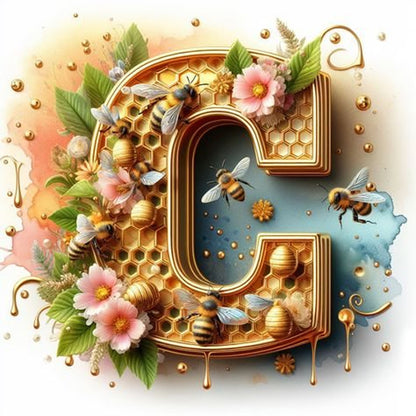 The Letter C For Bees - Full Round Drill Diamond Painting 30*30CM