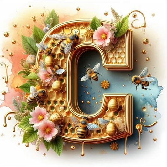 The Letter C For Bees - Full Round Drill Diamond Painting 30*30CM