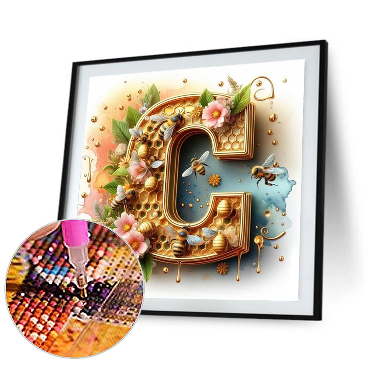 The Letter C For Bees - Full Round Drill Diamond Painting 30*30CM