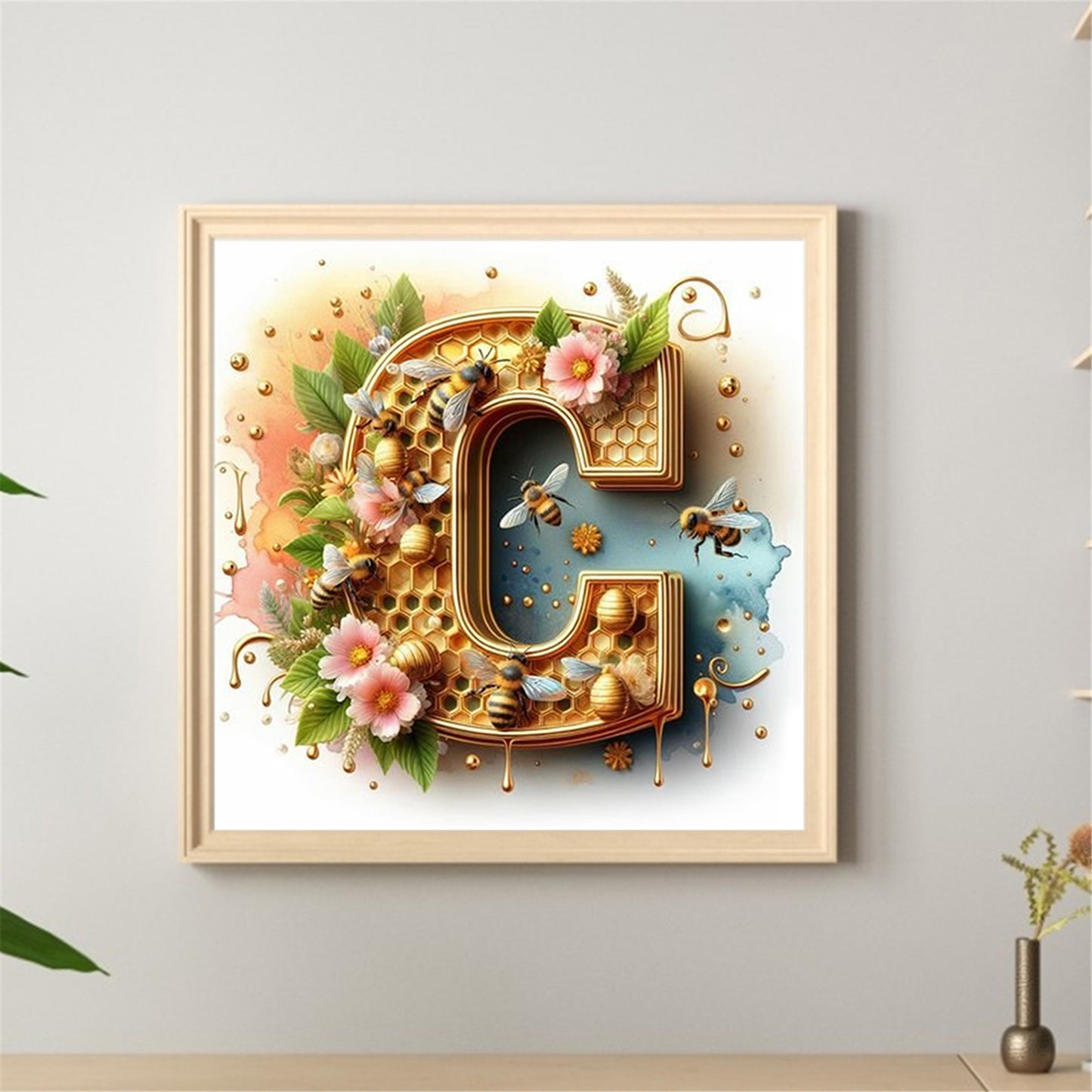 The Letter C For Bees - Full Round Drill Diamond Painting 30*30CM