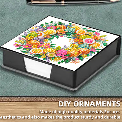 5D DIY PU Diamond Art Note Box with 160 Sheets Paper Memo Pad Holder (Fruit)