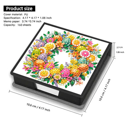 5D DIY PU Diamond Art Note Box with 160 Sheets Paper Memo Pad Holder (Fruit)
