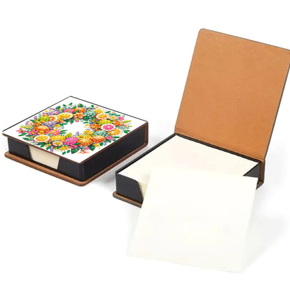5D DIY PU Diamond Art Note Box with 160 Sheets Paper Memo Pad Holder (Fruit)