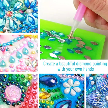 5D DIY PU Diamond Art Note Box with 160 Sheets Paper Memo Pad Holder (Skull)(Halloween)