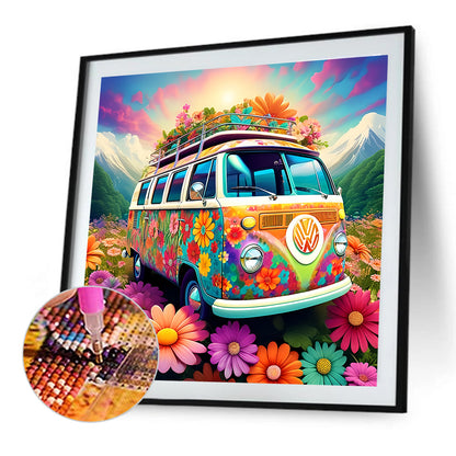 Bus - Full Round Drill Diamond Painting 40*40CM