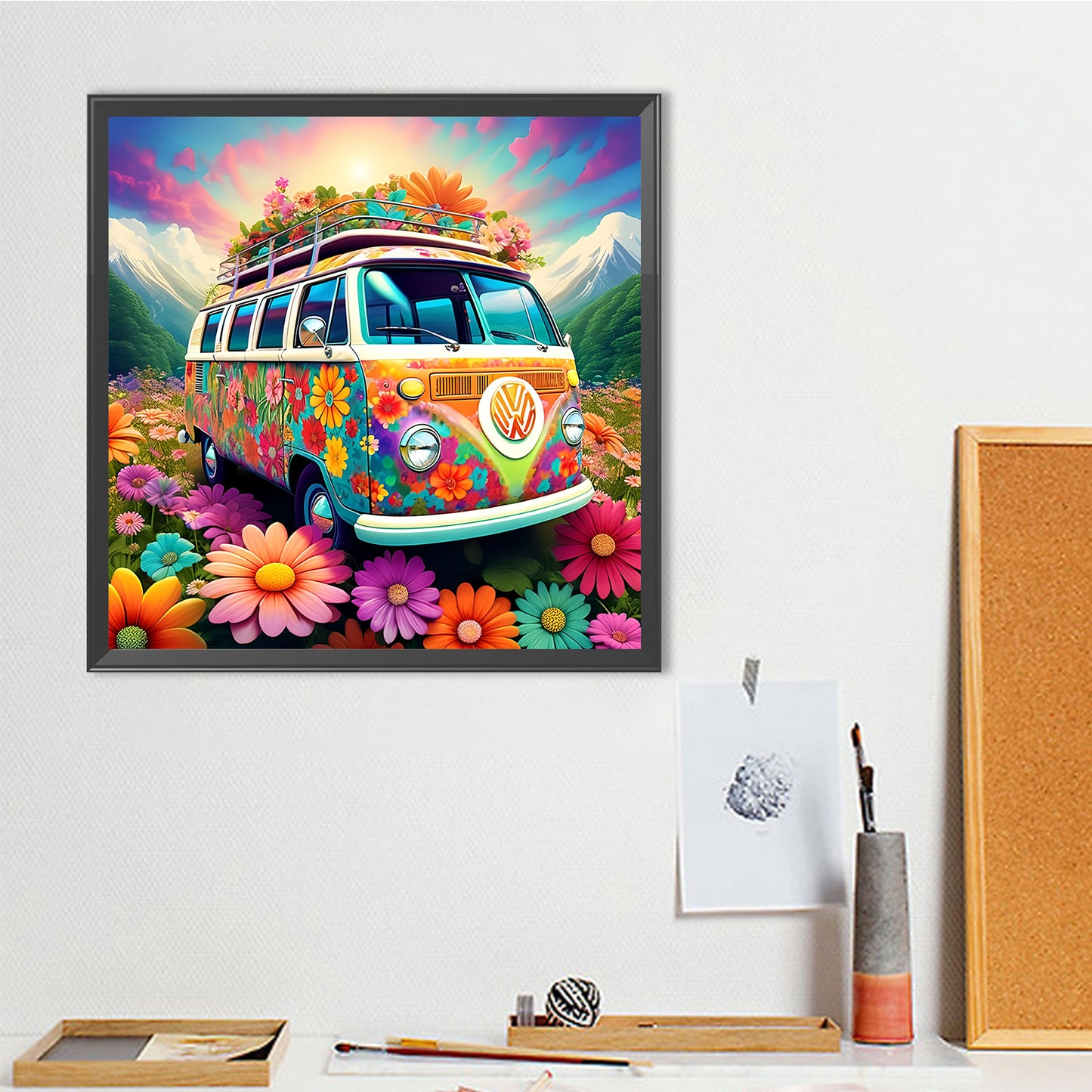 Bus - Full Round Drill Diamond Painting 40*40CM