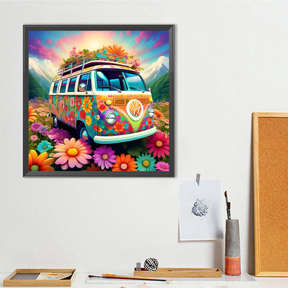 Bus - Full Round Drill Diamond Painting 40*40CM