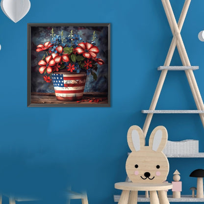 Flower Bouquet In A Flowerpot - Full Round Drill Diamond Painting 30*30CM