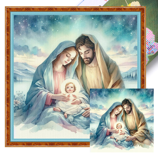 Virgin Mary And Jesus - 11CT Stamped Cross Stitch 40*40CM