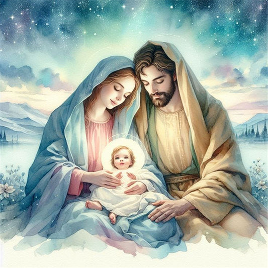 Virgin Mary And Jesus - 11CT Stamped Cross Stitch 40*40CM