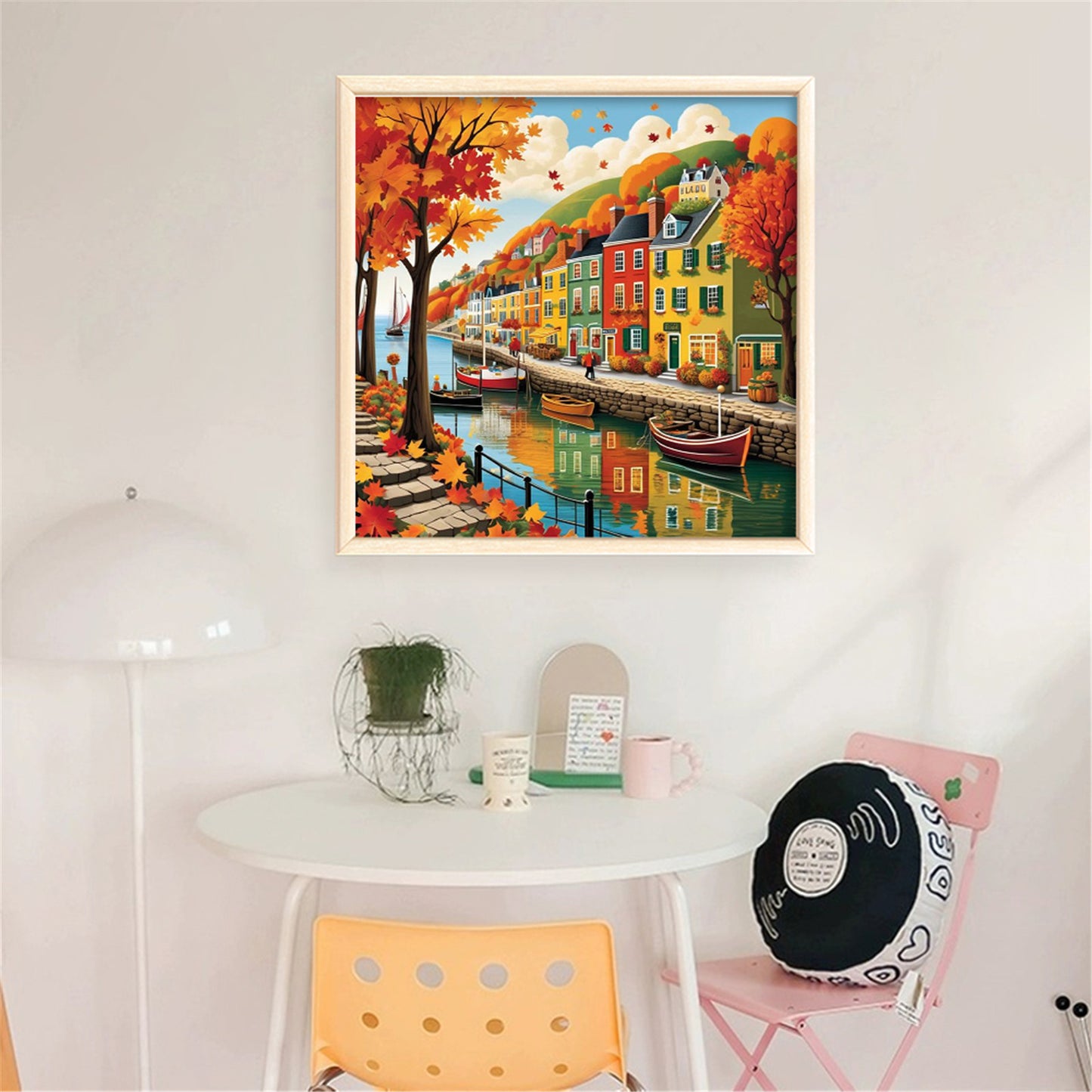 Colorful Houses - 14CT Stamped Cross Stitch 40*40CM