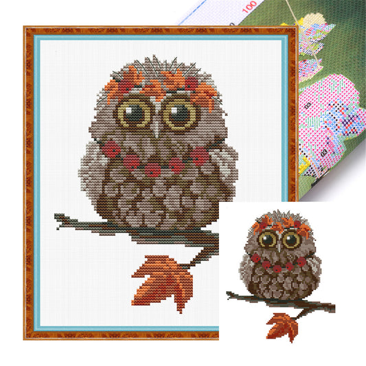 Owl - 14CT Stamped Cross Stitch 19*22CM£¨Joy Sunday£©