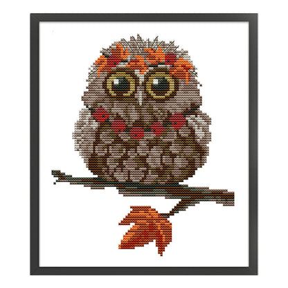 Owl - 14CT Stamped Cross Stitch 19*22CM£¨Joy Sunday£©