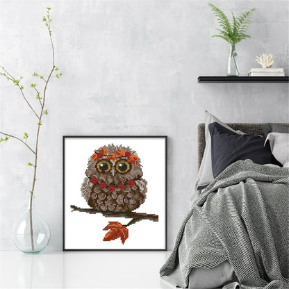 Owl - 14CT Stamped Cross Stitch 19*22CM£¨Joy Sunday£©