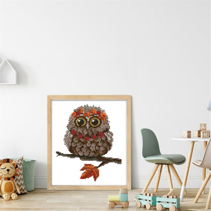 Owl - 14CT Stamped Cross Stitch 19*22CM£¨Joy Sunday£©