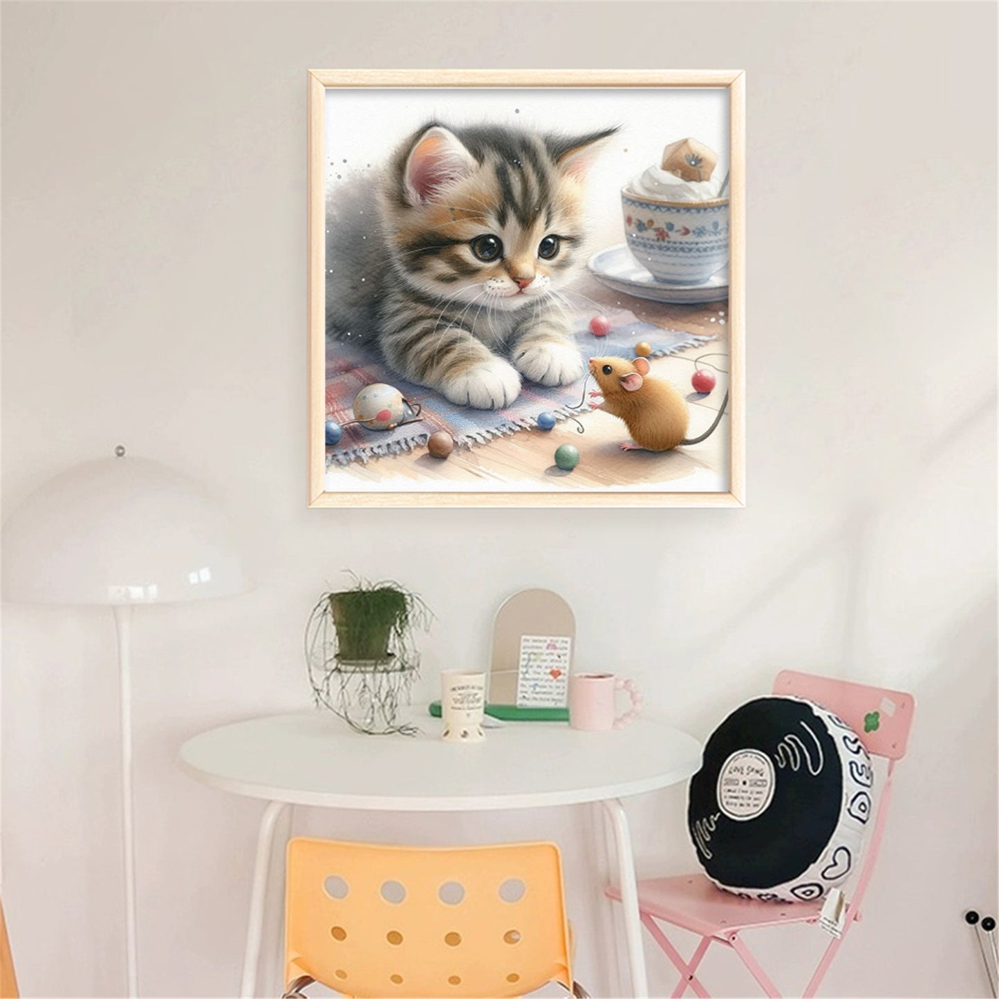 Cat And Mouse - 11CT Stamped Cross Stitch 40*40CM
