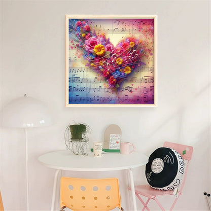 Heart-Shaped Flowers - 11CT Stamped Cross Stitch 40*40CM