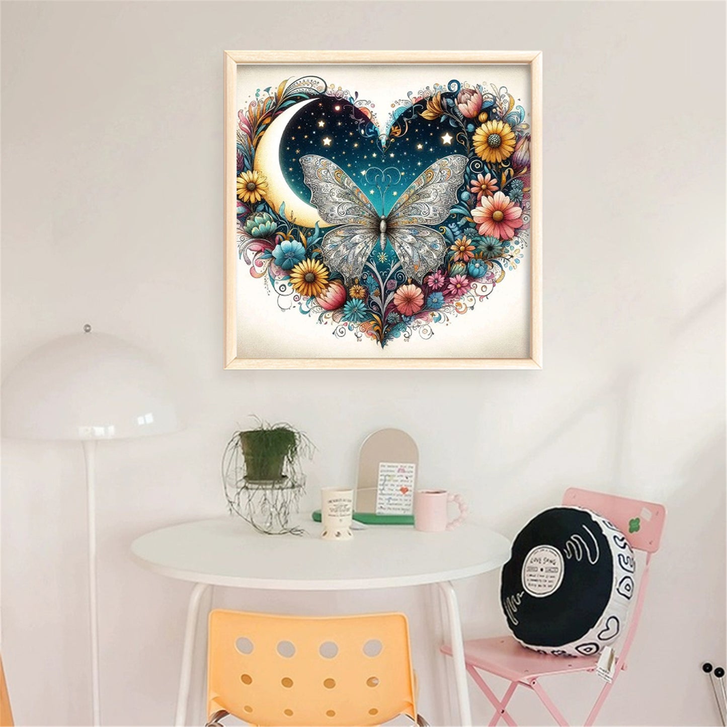 Heart-Shaped Flowers - 11CT Stamped Cross Stitch 40*40CM