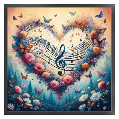 Heart-Shaped Flowers - 11CT Stamped Cross Stitch 40*40CM