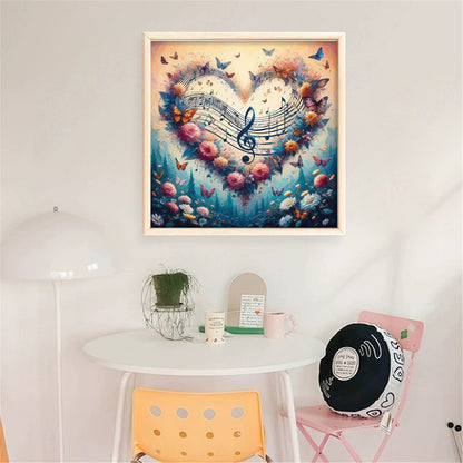 Heart-Shaped Flowers - 11CT Stamped Cross Stitch 40*40CM
