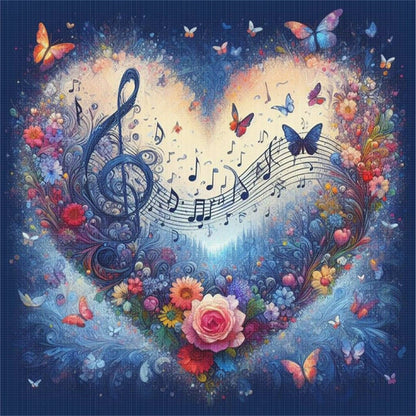 Heart-Shaped Flowers - 11CT Stamped Cross Stitch 40*40CM