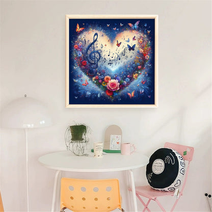 Heart-Shaped Flowers - 11CT Stamped Cross Stitch 40*40CM