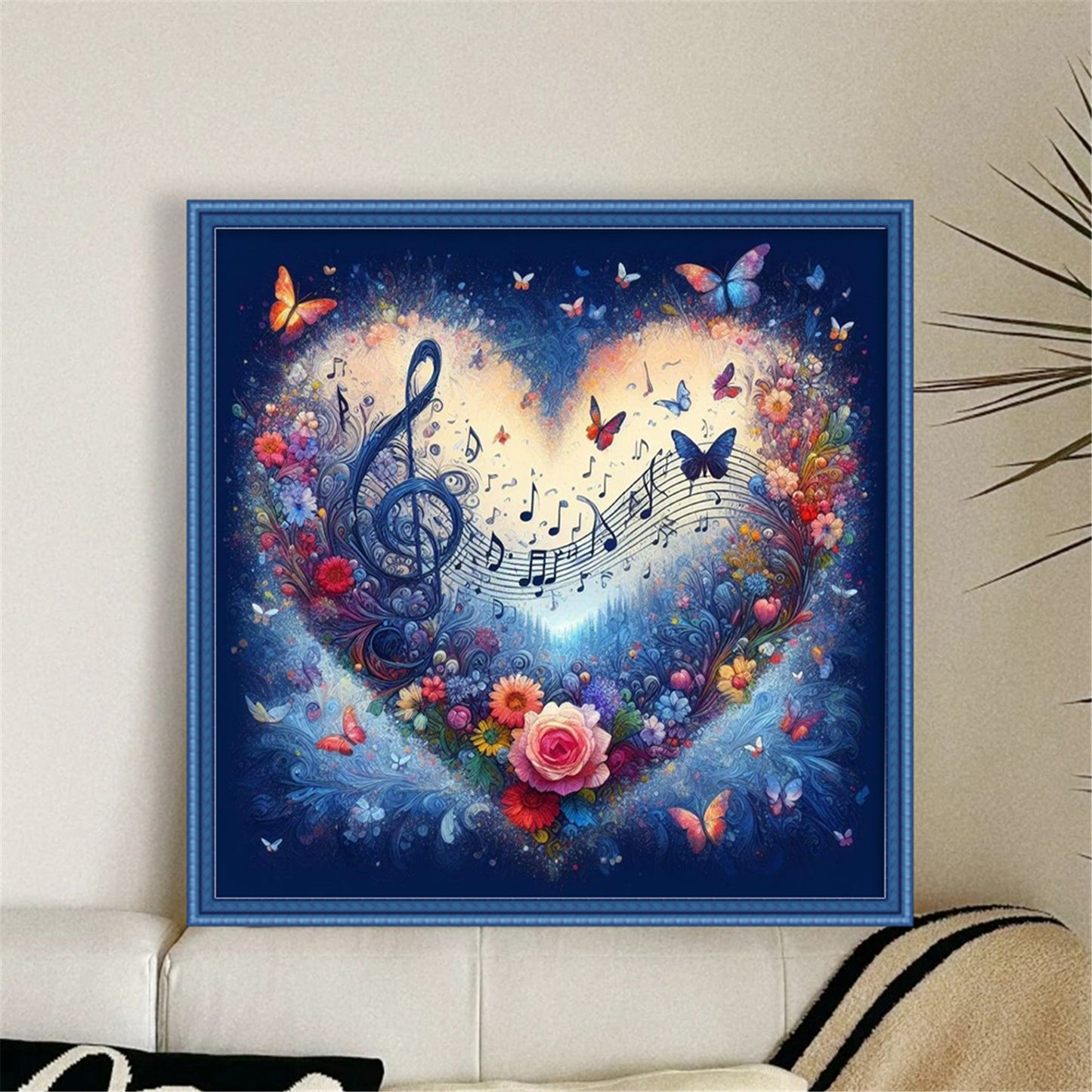 Heart-Shaped Flowers - 11CT Stamped Cross Stitch 40*40CM