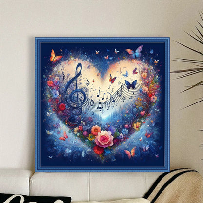 Heart-Shaped Flowers - 11CT Stamped Cross Stitch 40*40CM