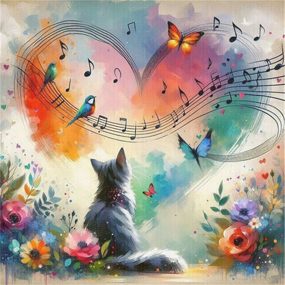 Heart-Shaped Flowers - 11CT Stamped Cross Stitch 40*40CM