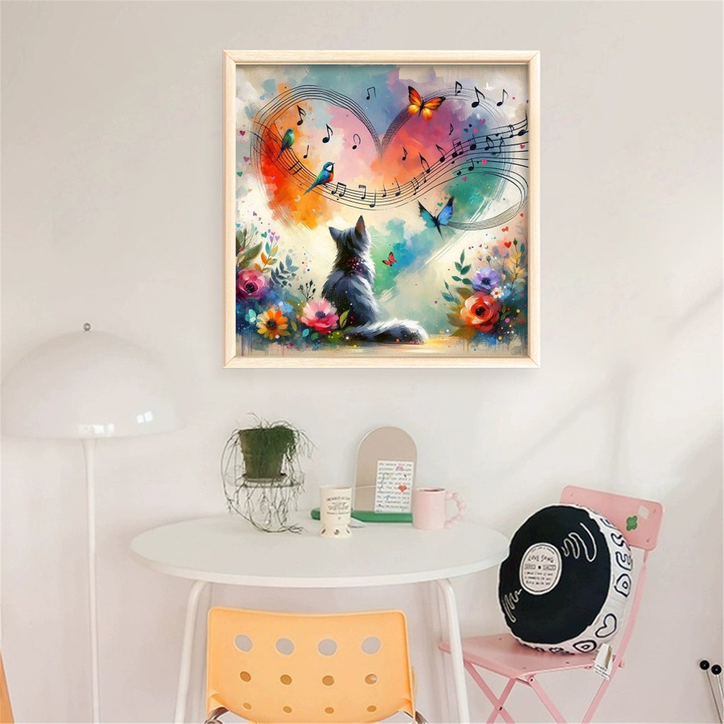 Heart-Shaped Flowers - 11CT Stamped Cross Stitch 40*40CM