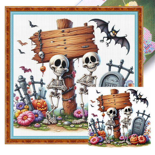 Skull - 11CT Stamped Cross Stitch 40*40CM