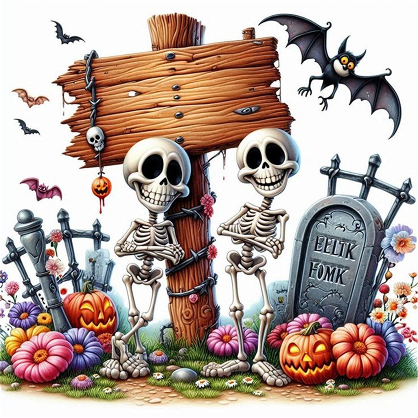 Skull - 11CT Stamped Cross Stitch 40*40CM