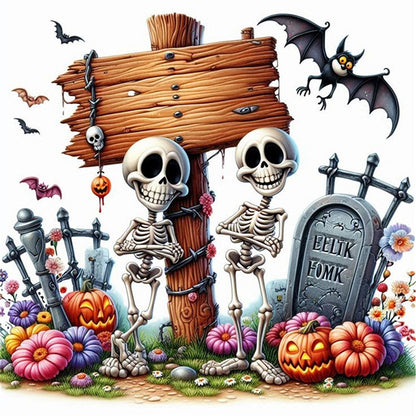 Skull - 11CT Stamped Cross Stitch 40*40CM