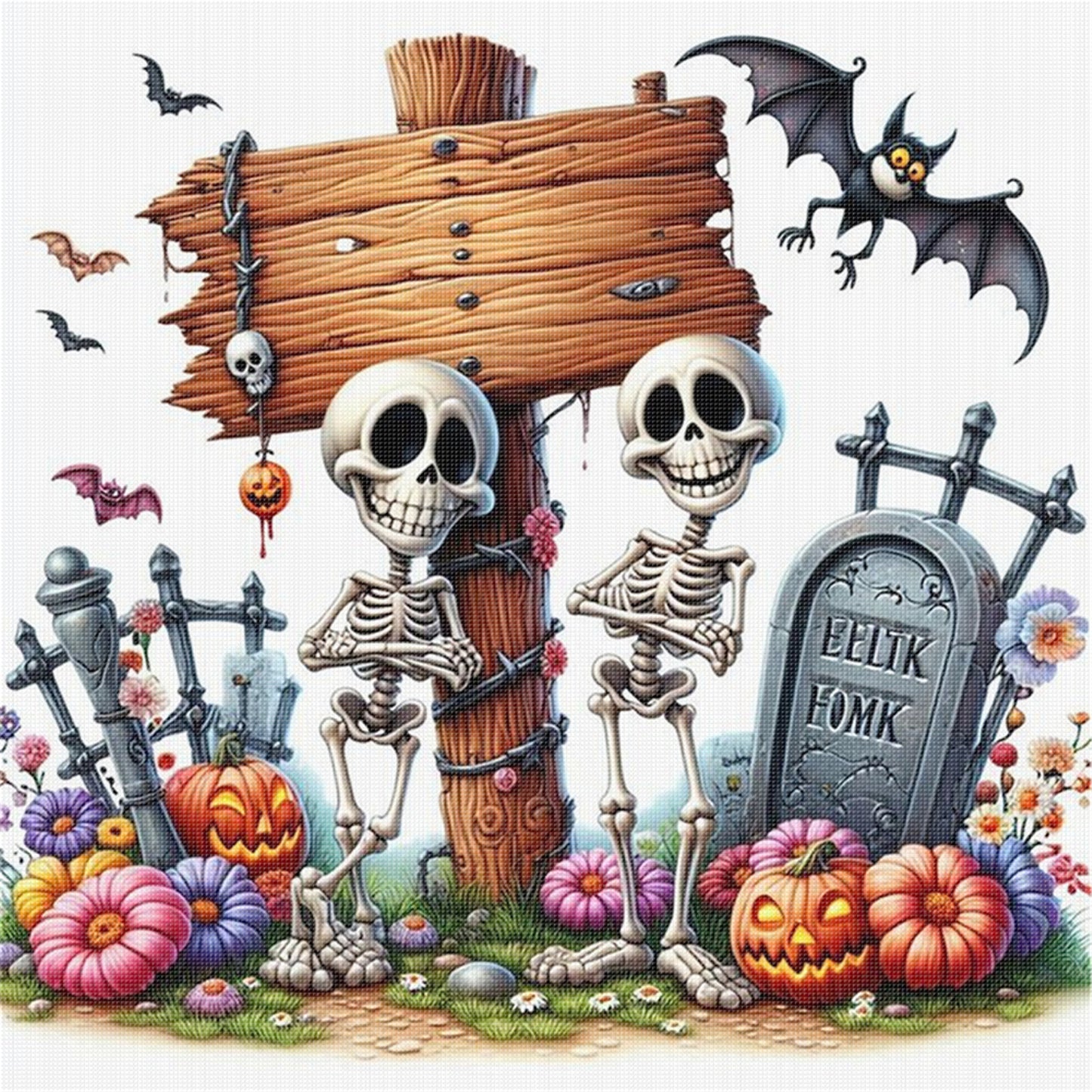 Skull - 11CT Stamped Cross Stitch 40*40CM