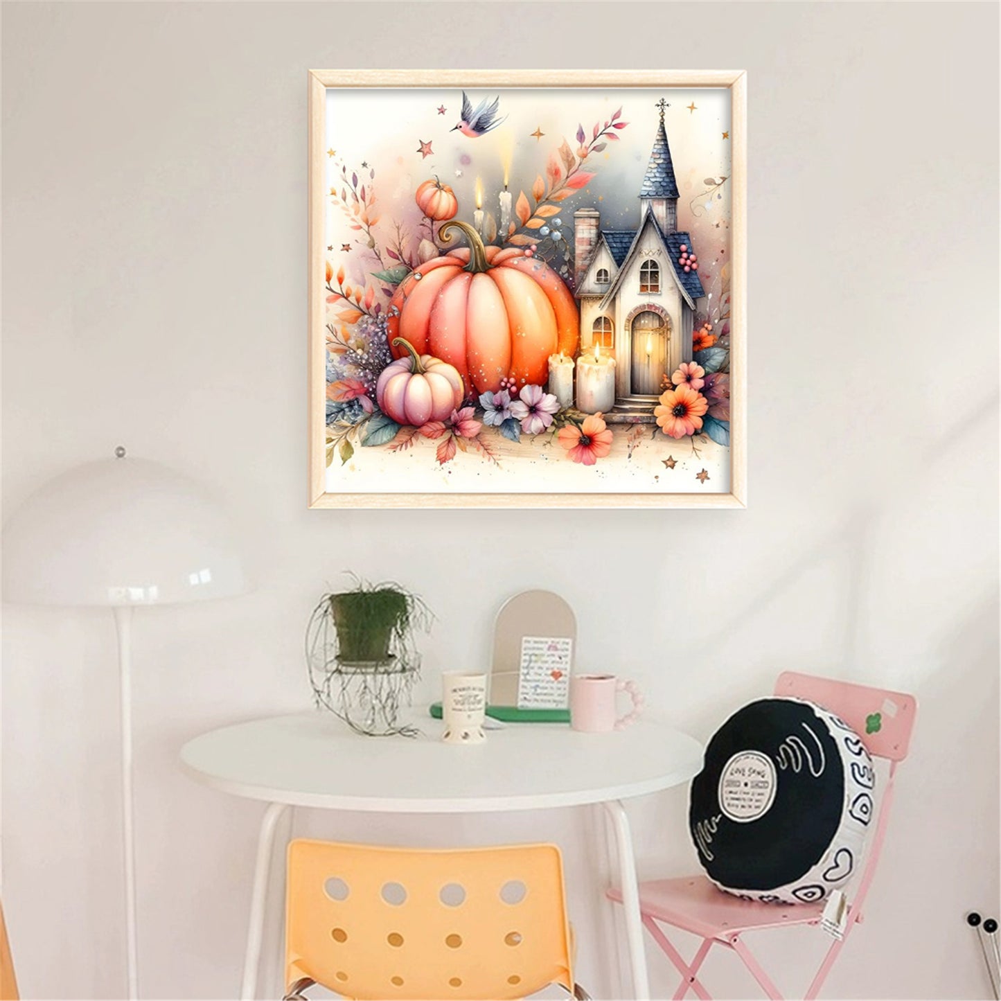 Pumpkin And Castle - 11CT Stamped Cross Stitch 40*40CM