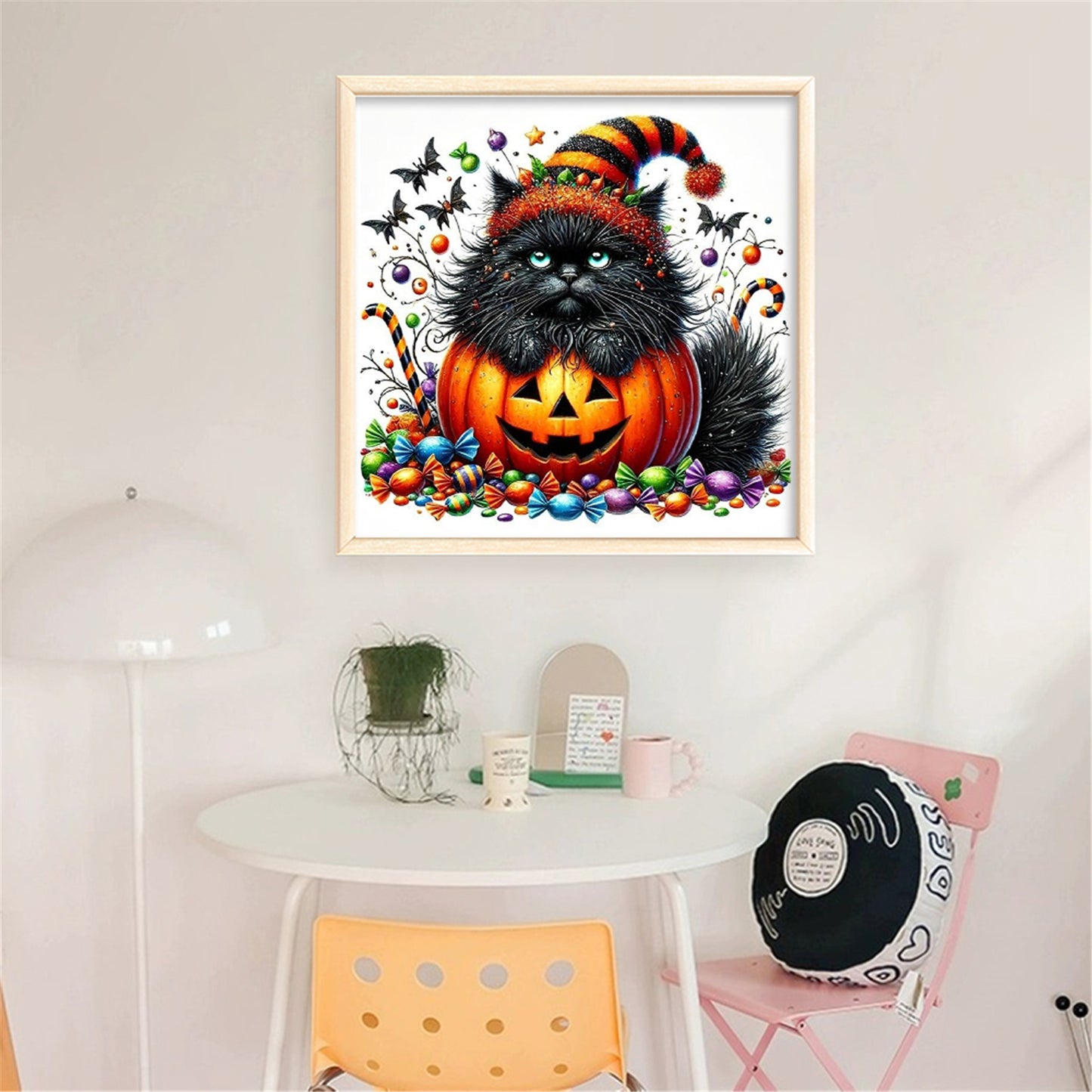 Pumpkin And Black Cat - 11CT Stamped Cross Stitch 40*40CM