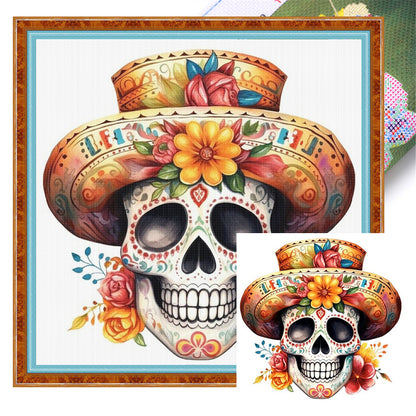 Skull - 11CT Stamped Cross Stitch 40*40CM