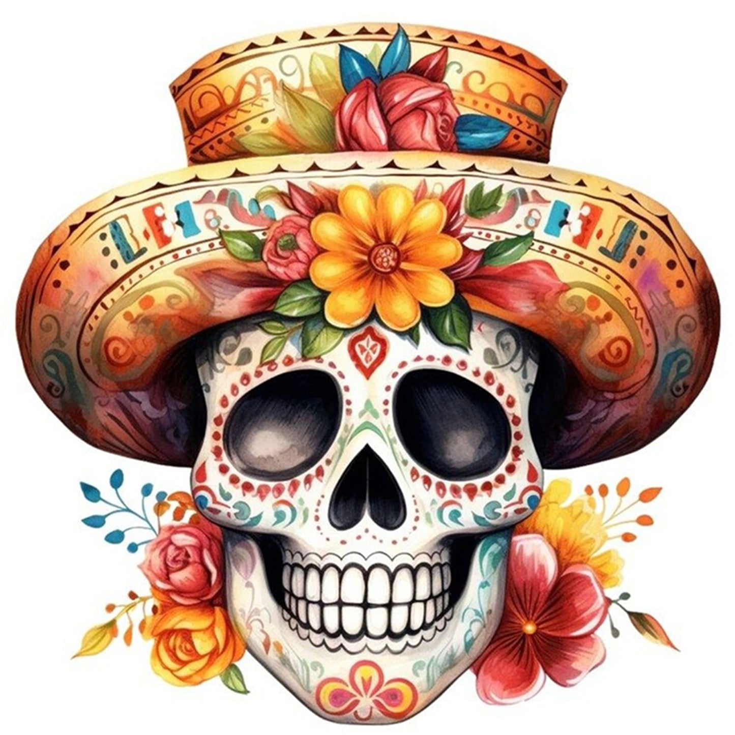 Skull - 11CT Stamped Cross Stitch 40*40CM