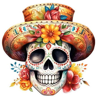 Skull - 11CT Stamped Cross Stitch 40*40CM