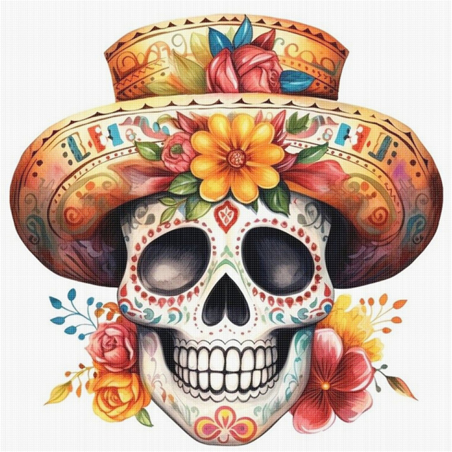 Skull - 11CT Stamped Cross Stitch 40*40CM