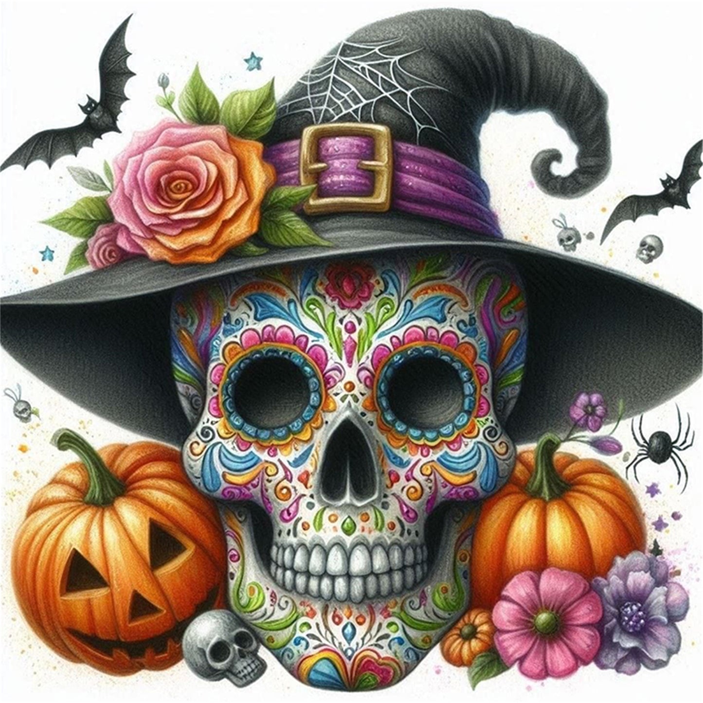 Skull - 11CT Stamped Cross Stitch 40*40CM