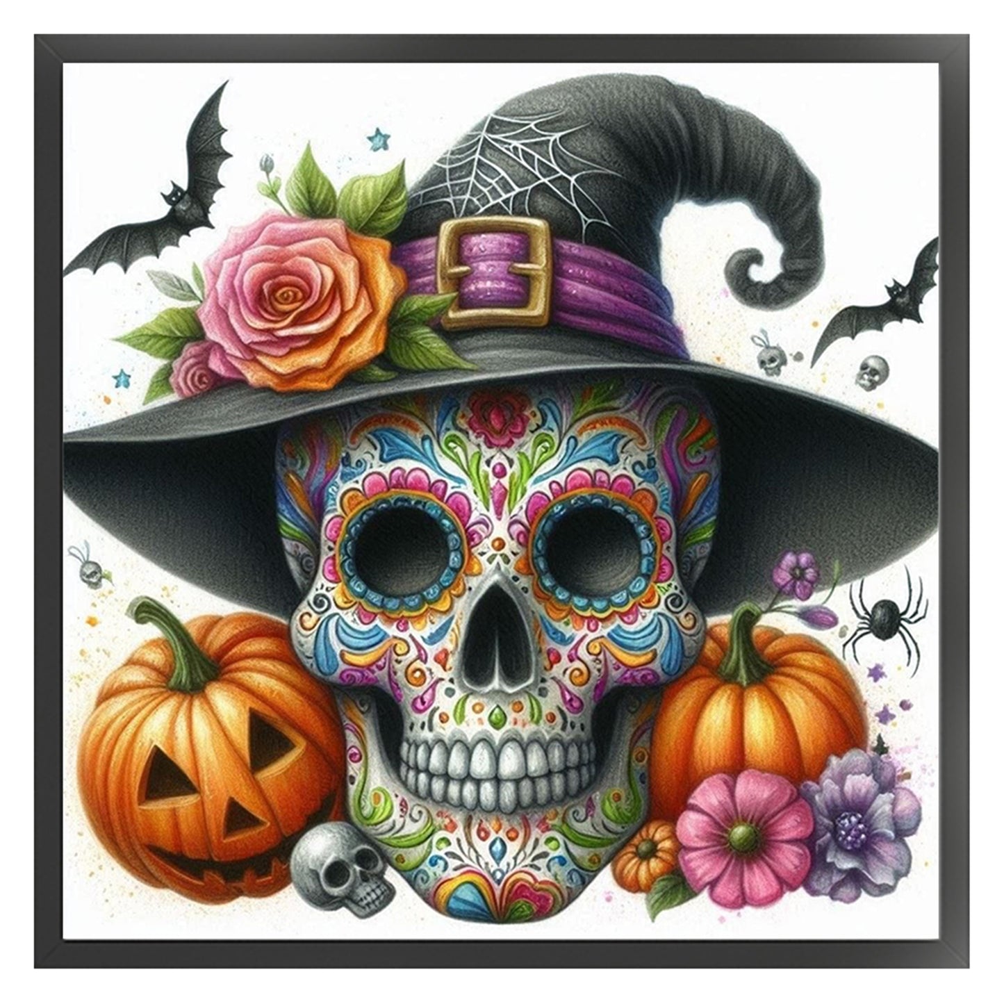 Skull - 11CT Stamped Cross Stitch 40*40CM