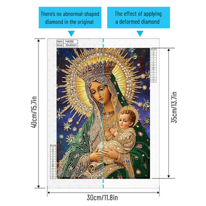 Religious Madonna - Special Shaped Drill Diamond Painting 30*40CM